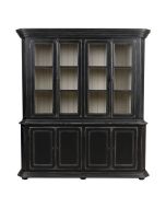 Buffet vaisselier noir 4 portes vitrées - Bruges