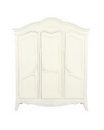 Armoire penderie blanche 3 portes en bois - Lubéron