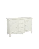 Buffet bas blanc 2 portes 3 tiroirs - Lubéron