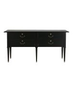 Commode sauteuse 4 tiroirs en acacia noir - Cénacle