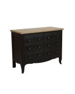 Commode 8 tiroirs en pin massif et plateau en frêne massif - Manoir