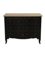 Commode 8 tiroirs en pin massif et plateau en frêne massif- Manoir