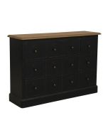 Buffet 12 tiroirs en pin massif et plateau en frêne massif - Manoir