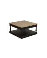 Table basse carrée en pin massif et plateau en frêne massif - Manoir