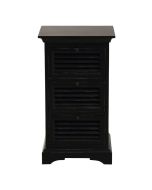 Table de chevet noire 3 tiroirs en épicéa - Vénitiennes
