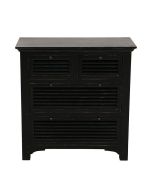 Commode noire 4 tiroirs en épicéa massif - Vénitiennes