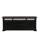 Meuble TV noir avec rangements en épicéa - Vénitiennes