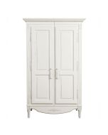 Armoire penderie blanche 2 portes en bois - Gustavien