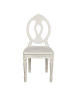 Chaise blanche cannée en pin massif - Gustavien