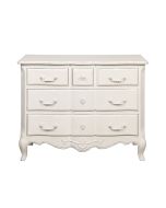 Commode galbée blanche 5 tiroirs - Gustavien