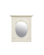 Miroir trumeau ovale blanc vieilli - Gustavien