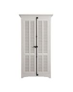 Armoire penderie blanche 2 portes en épicéa massif - Vénitiennes