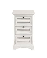 Table de chevet blanche 3 tiroirs en épicéa - Vénitiennes