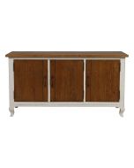 Buffet bas 3 portes en épicéa blanc vieilli - Provence