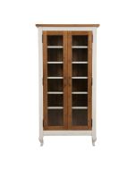 Vitrine blanche 2 portes en épicéa massif - Provence