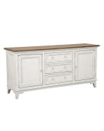 Buffet bas 2 portes en pin massif et plateau en frêne massif - Esquisse