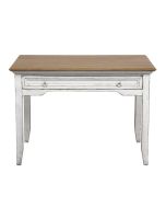 Bureau blanc 1 tiroir en pin massif et plateau en frêne massif - Esquisse