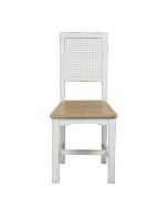 Chaise cannée en pin massif blanc et assise en frêne massif - Esquisse