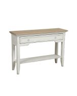 Console 1 tiroir en pin massif et plateau en frêne massif - Esquisse