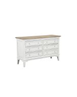 Commode 6 tiroirs en pin massif et plateau en frêne massif - Esquisse