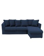 Canapé d'angle 5 places bleu en tissu - Boston