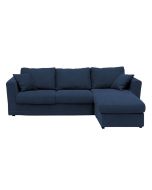 Canapé d'angle 5 places en tissu bleu foncé - Boston
