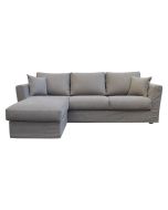 Canapé d'angle 5 places en tissu gris clair sirocco 9602 - Boston