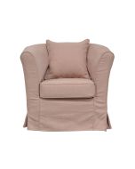 Fauteuil cabriolet en tissu rose pâle - Bristol