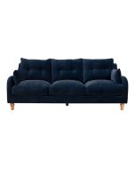 Canapé 4 places en velours bleu paon  - Vendôme