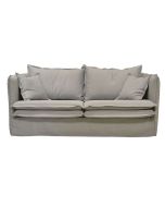 Canapé 4 places gris clair en tissu - Hampton