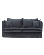 Canapé 3 places convertible en tissu noir - Hampton