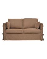 Canapé convertible 2 places en tissu marron - Welsh