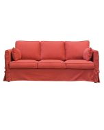 Canapé convertible 4 places rouge en tissu - Welsh