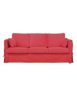 Canapé convertible 4 places en tissu rouge - Welsh
