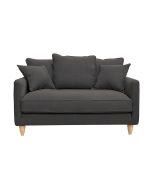 Canapé 2 places en tissu lin anthracite - Rivoli