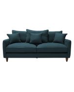 Canapé 4 places en lin froissé bleu pétrole - Rivoli