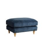 Pouf en velours bleu paon - Rivoli