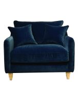 Fauteuil en velours bleu paon - Rivoli Love Seat