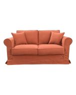 Canapé 2 places en tissu orange - Crowson