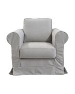 Fauteuil en tissu gris clair - Crowson