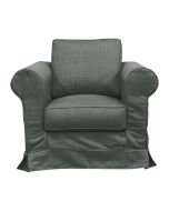 Fauteuil en tissu vert  - Crowson