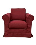 Fauteuil en tissu bordeaux  - Crowson