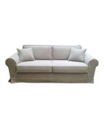Canapé 3 places convertible couchage quotidien en tissu beige - Crowson