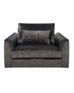 Fauteuil XL en tissu velours noir - Baltimore