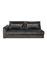 Canapé 3 places en tissu velours noir accoudoir gauche - Baltimore