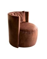 Fauteuil en velours marron - Paolo