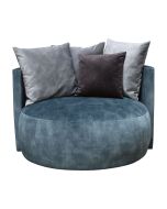 Fauteuil lounge en velours bleu pétrole - Paolo