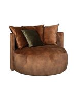 Fauteuil lounge en velours marron - Paolo