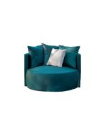 Fauteuil lounge en velours bleu - Paolo