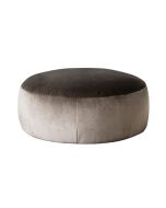 Pouf en velours taupe 110 cm - Paolo